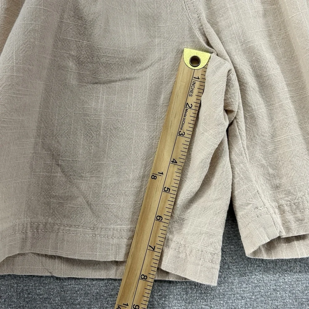 Free People Pleaded Shorts Size 4 Beige‎ Casual 100% Cotton